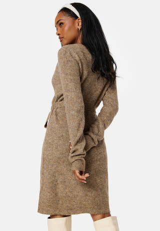Ellen LS Wrap Knit Dress
