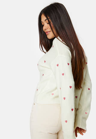 Flira EMB High Neck Knit
