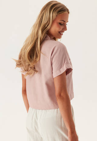 Onlcaro S/S LINEN BL BOXY SHIR