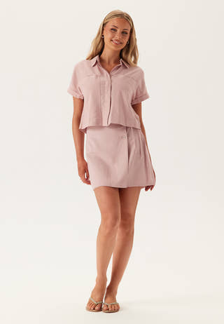 Onlcaro S/S LINEN BL BOXY SHIR