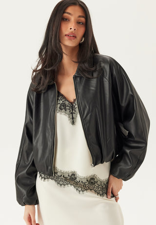 Onlsaramy Faux Leather Bomber