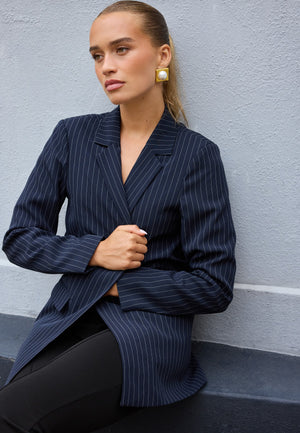 Pcbozzy Ls Loose Striped Blazer