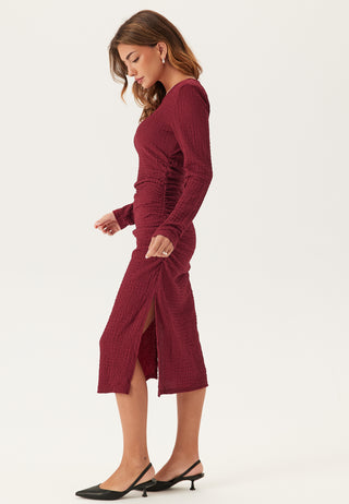 Pcjamal Ls Midi Rouching Dress