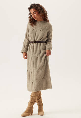 Pcjenna Ls Cable Knit Midi Dre