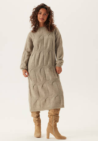 Pcjenna Ls Cable Knit Midi Dre
