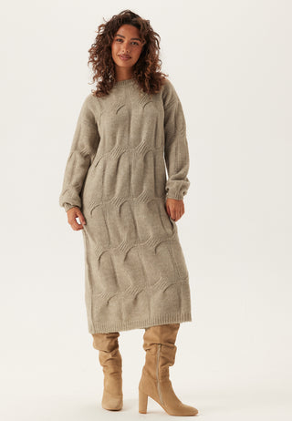 Pcjenna Ls Cable Knit Midi Dre