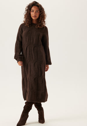 Pcjenna Ls Cable Knit Midi Dre