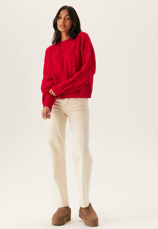 Pcjenna Ls O-neck Cable Knit