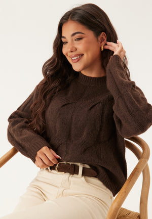 Pcjenna Ls O-neck Cable Knit