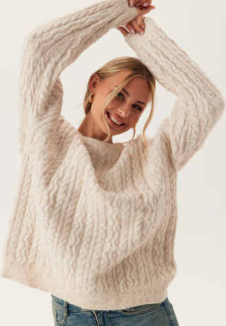 Pcjisa Ls O-neck Long Cabel Knit
