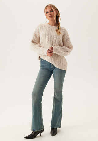 Pcjisa Ls O-neck Long Cabel Knit