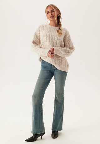 Pcjisa Ls O-neck Long Cabel Knit
