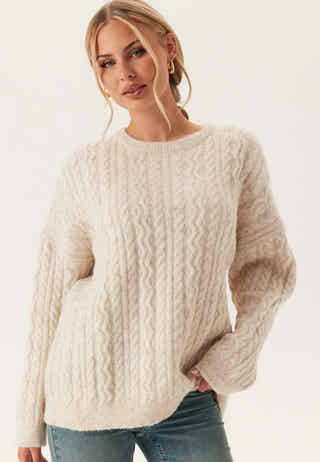 Pcjisa Ls O-neck Long Cabel Knit