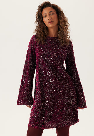 Pckam Ls Deep Back Bow Dress