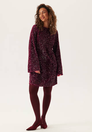 Pckam Ls Deep Back Bow Dress