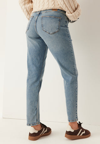 Pckesia Mom High Waist Ankeljeans Lyseblå