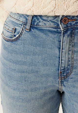 Pckesia Mom High Waist Ankeljeans Lyseblå