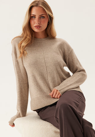 Pcmalou Ls O-neck Cutline Knit