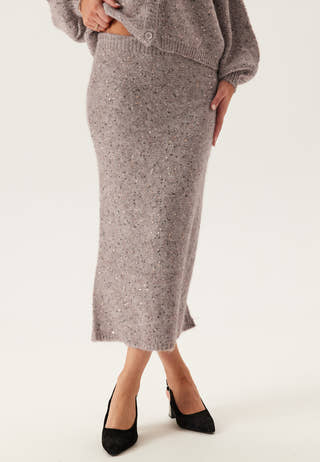 Pcmesva Hw Sequin Midi Knit Skirt