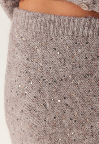 Pcmesva Hw Sequin Midi Knit Skirt