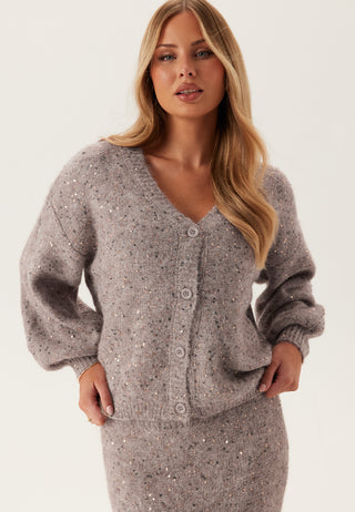 Pcmesva Ls Boxy Sequin Strikket Cardigan