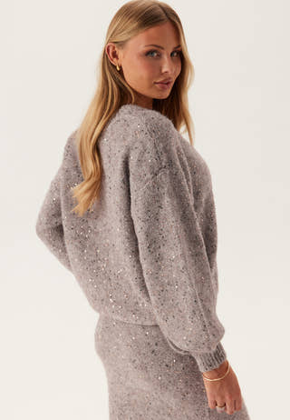 Pcmesva Ls Boxy Sequin Knit Cardigan