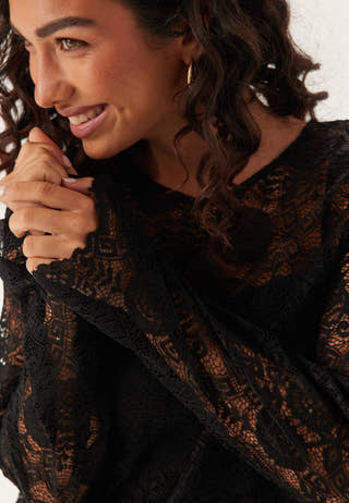 Pcolline Ls Lace O-neck Top