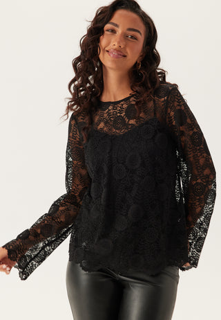 Pcolline Ls Lace O-neck Top