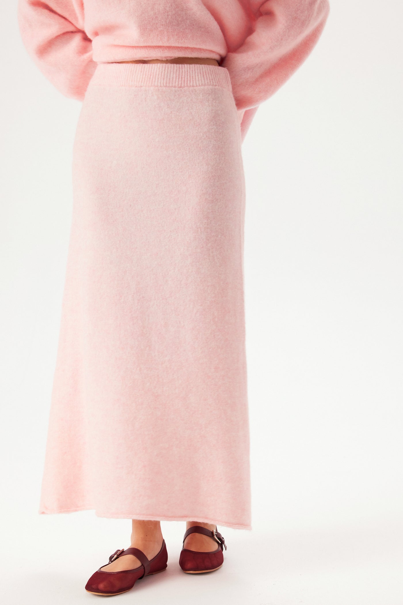 Pieces - Pieces - Pcpam Hw Ank Knit Skirt Pink-A-Boo