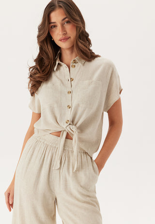 Short Sleeve Tie Front Shirt