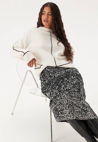Pcserena Sequin Hw Midi Skirt