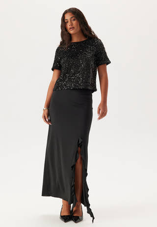 Pcserena Sequin Ss O-neck Top