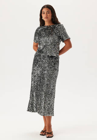 Pcserena Sequin Ss O-neck Top