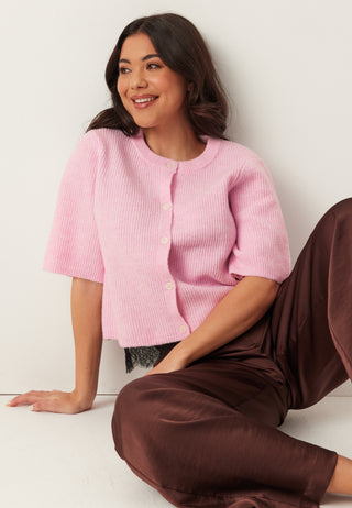 Pcsilly Short Sleeve O-neck Knit Cardigan