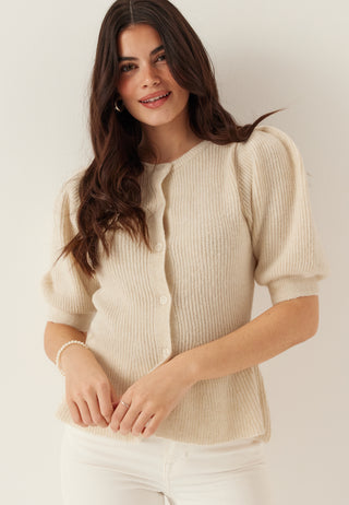 Pcsilly Ss Puff Knit Cardigan