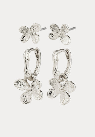 Ajani Earrings 2-in-1 Set, Silver