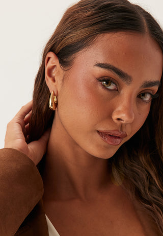 Autumn Chunky Retro Hoop Earrings
