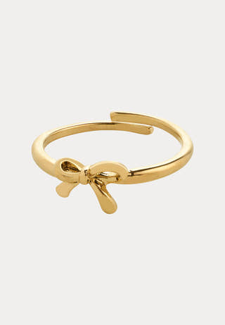 Lulu Bow Stack Ring Gold-plate