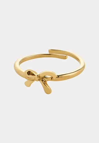 Lulu Bow Stack Ring Gullbelagt