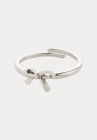 Lulu Bow Stack Ring Silver-pla