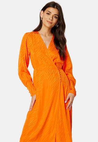 Abienne Satin Wrap Dress