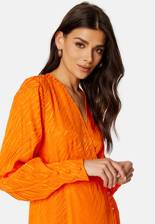 Abienne Satin Wrap Dress