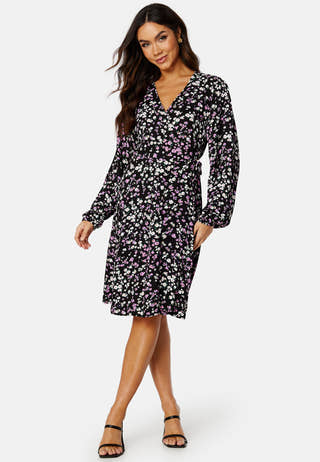 Fiola LS AOP Wrap Dress