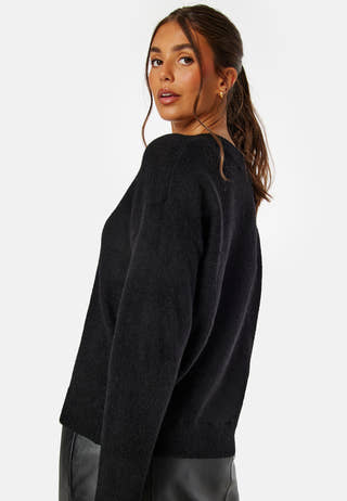 Maline LS Knit V-Neck
