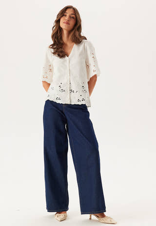 Slfdahlia Ss Broderi Shirt