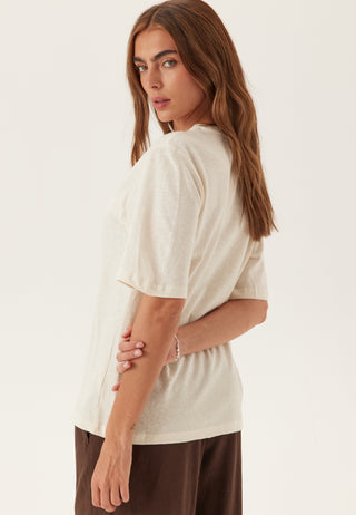 Slfada Ss Linen Blend Tee