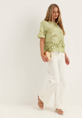 Slflina Relaxed 2/4 RUFFLE TOP