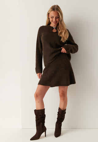 Slflulu Brushed Hw Knit Skirt