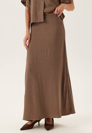 Slfviva Hw Ankle Linen Blend Skirt