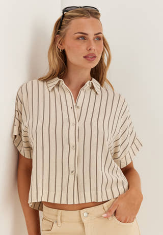 Slfviva Ss Striped Cropped Sunshirt
